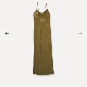 Something Navy Essential Silky Slip Dress (Size: Medium, Color: Olive)